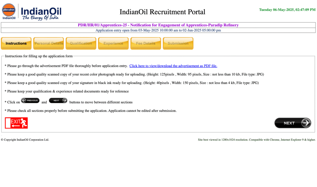 IOCL Refineries Apprentice Vacancy 2025